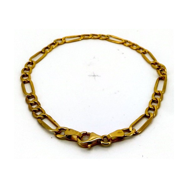 Pulsera pulsera figaro de oro 18k 20 cm